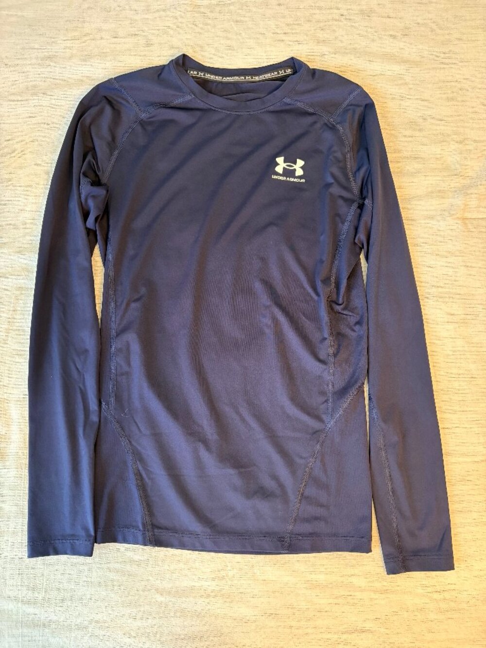 Under Armour HeatGear Men’s Long Sleeve Compression Shirt – Navy, Size M